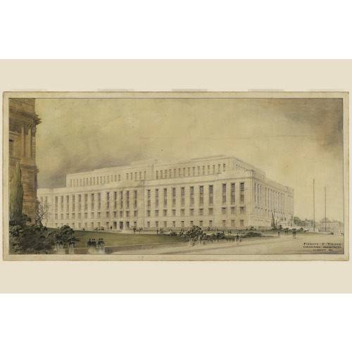 Library Of Congress (Annex Building), Washington, D.C. Perspective Rendering, 1936