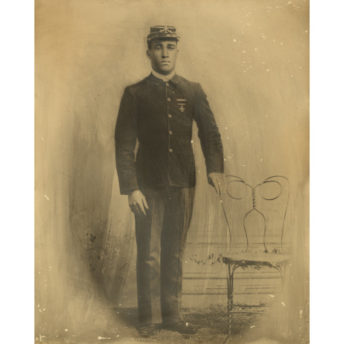 Unidentified African American Soldier, 9th Cavalry, Full-Length Portrait, Standing, Facing...