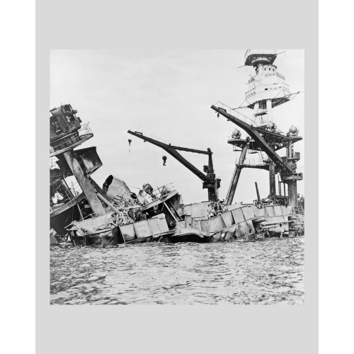 Wreckage Of USS Arizona, Pearl Harbor, Hawaii, December 7, 1941