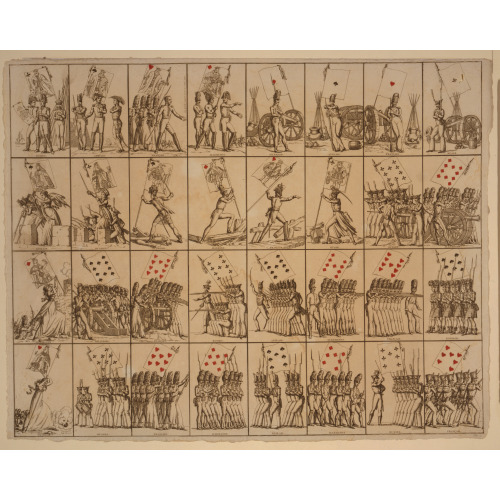 Sheet Of Playing Cards, Jeu De Drapeaux (I.E., Game Of Flags), 1800