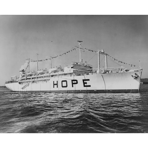 Project Hope's Ship S.S. Hope Sailing On Water, 1964