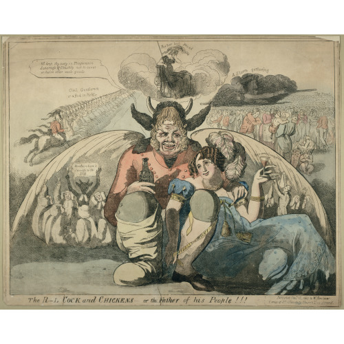 The R--L Cock And Chickens - Or The Father Of His People!!!, 1820