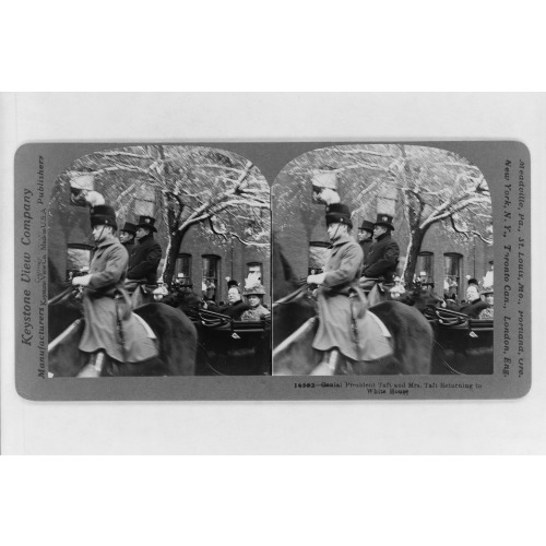 Genial President Taft And Mrs. Taft Returning To White House, 1909