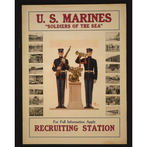 U.S. Marines Soldiers Of The Sea - For Full Information Apply Recruiting Station, 1917