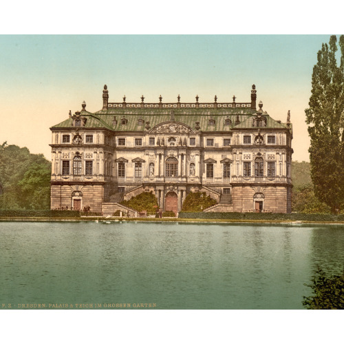 The Palace And The Pond In The Grand Garden, Altstadt, Dresden, Saxony, Germany, circa 1890