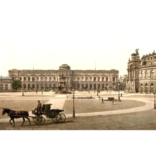 Gallery And Theatre, Altstadt, Dresden, Saxony, Germany, circa 1890