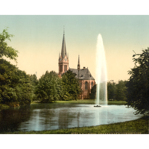 Johanna Park And Lutheran Church, Leipsig (I.E., Leipzig), Saxony, Germany, circa 1890