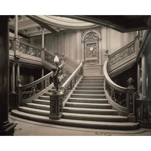 White Star Steamship Olympic Grand Stairway, Second Landing, 1911