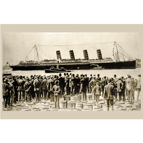 Rms Lusitania, New York City, September 1907, Stern-Side View, During Maiden Voyage, With A...