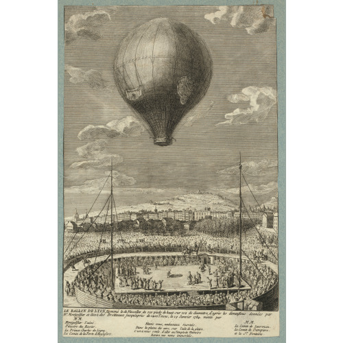 Le Ballon De Lyon, Nomme Le De Flesselles De 120 Pieds De Haut Sur 102 Diametre, D'apres Les...