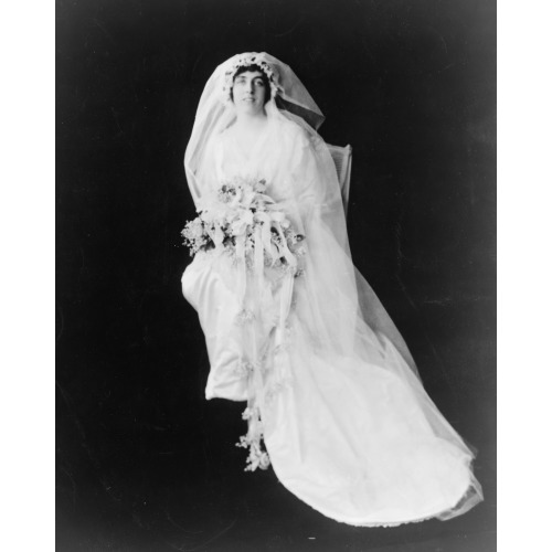 Eleanor Randolph Wilson, Full-Length Portrait, Seated, Facing Front, Wearing Wedding Gown And...