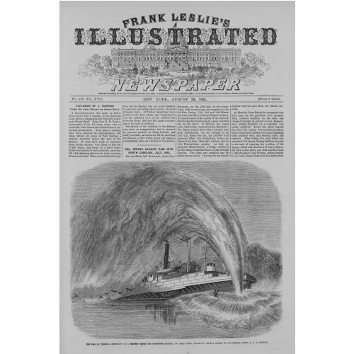 The War In Virginia - Explosion Of A Torpedo Under The Commodore Barney, On James River, Aug. 4