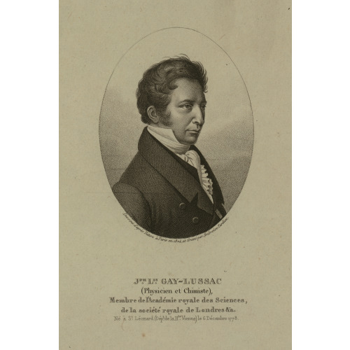 Jph. Lis. Gay-Lussac (Physicien Et Chimiste), Membre De L'academie Royale Des Sciences, De La...