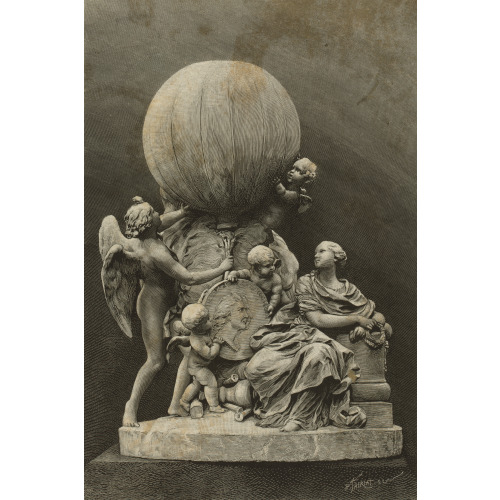 Model Of A Statue Dedicated To French Balloonists, Joseph And Etienne Montgolfier, Featuring A...