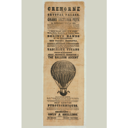 Cremorne Gardens Grand Victoria Fete In Honour Of The Inauguration Of The Exhibition Of All...
