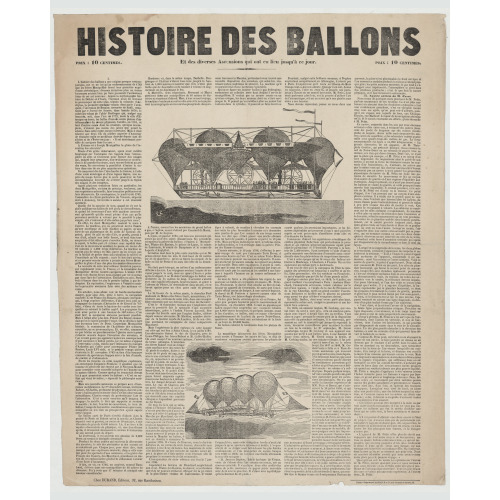 Histoire Des Ballons, Et Des Diverses Ascensions Qui Ont Eu Lieu Jusqu'a Ce Jour, circa 1851