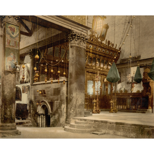 Church Of The Nativity (Interior), Bethlehem, Holy Land, (I.E., West Bank), circa 1890