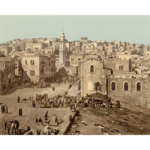 Market Place, Bethlehem, Holy Land, (I.E., West Bank), circa 1890