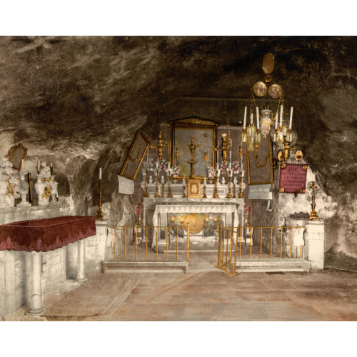 Interior Of The Grotto Of The Agony, Jerusalem, Holy Land, circa 1890