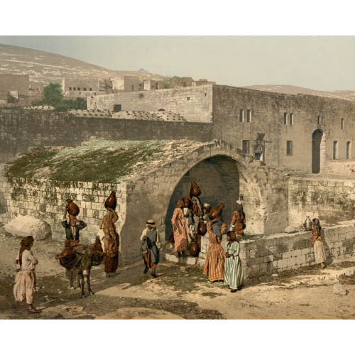 The Virgin's Fountain, Nazareth, Holy Land, (I.E. Israel), circa 1890
