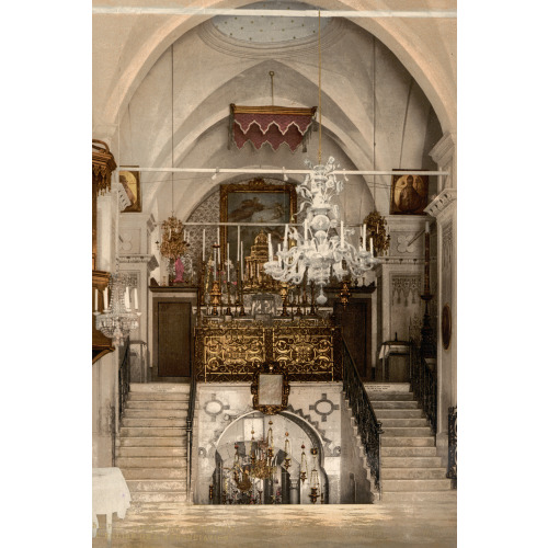 Interior Of The Church Of The Annunciation, Nazareth, Holy Land, (I.E. Israel), circa 1890