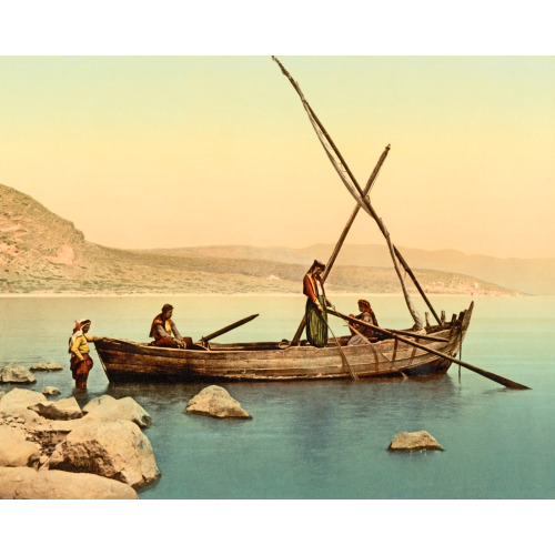 Fisherman's Boat On The Lake, Tiberias, Holy Land, (I.E., Israel), circa 1890