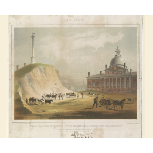 Old Boston. Beacon Hill From The Present Site Of The Reservoir Between Hancock & Temple Sts., 1858