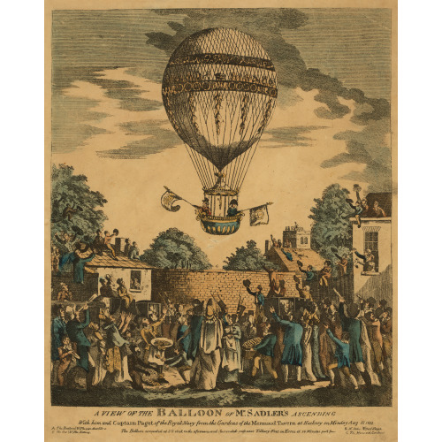 A View Of The Balloon Of Mr. Sadler's Ascending, August 12, 1811