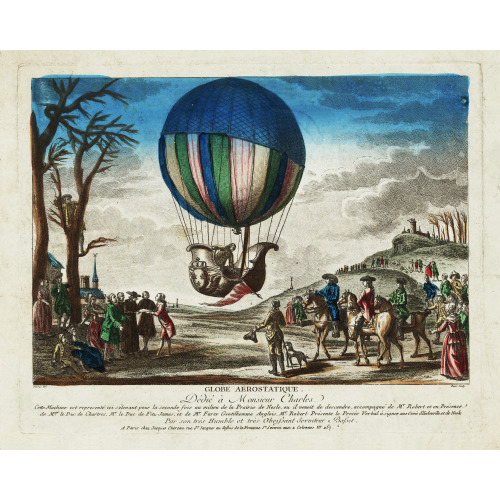 Globe Aerostatique. Dedie A Monsieur Charles, 1783