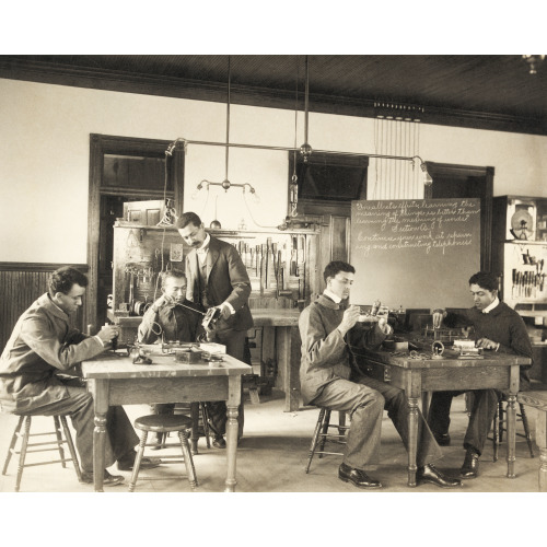 Students Constructing Telephones At Hampton Institute