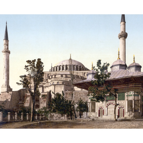 Mosque Of St. Sophia And Ahmed III Fountain, Constantinople, Turkey, 1890