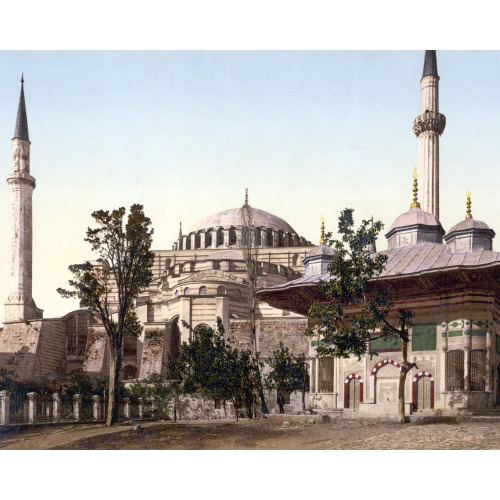Mosque Of St. Sophia And Ahmed III Fountain, Constantinople, Turkey, 1890