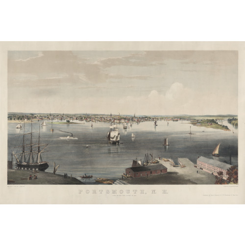 Portsmouth, New Hampshire From Navy Yard, Kittery, Maine, 1854