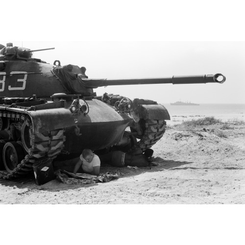 American Soldier, U.S. Marine Tank In Beirut, Lebanon, 1958