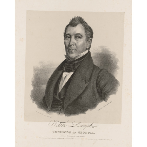 Wilson Lumpkin, Governor Of Georgia, 1838