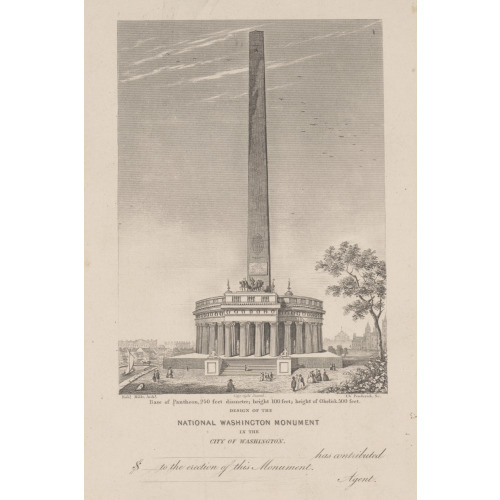 National Washington Monument, Washington, D.C., circa 1845