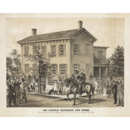 Abraham Lincoln, Residence and Horse, Springfield, Illinois, 1865