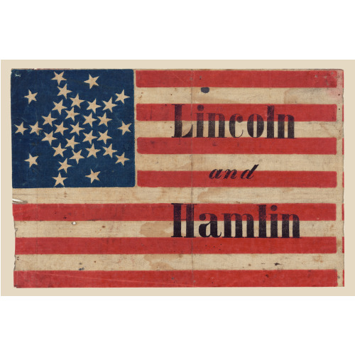 Lincoln And Hamlin Campaign Banner, 1860