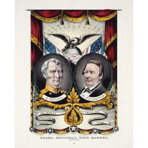 Grand National Whig Banner, Press Onward, circa 1848