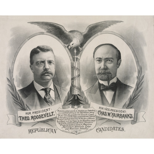 Republicans for President Theo. Roosevelt, for V.P. Fairbanks