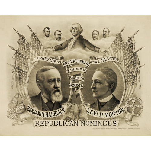 Republican Nominees Benjamin Harrison and Levi Norton, 1888