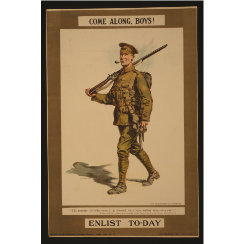 Come Along, Boys! Enlist To-Day, 1915