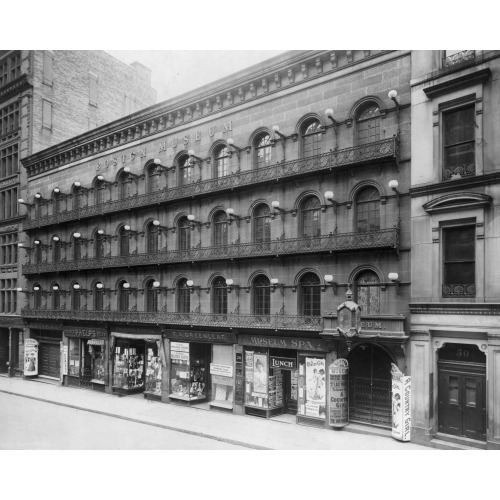 Exterior View Of The Boston Museum With Shops On The Street Level, Boston, Massachusetts, 1903
