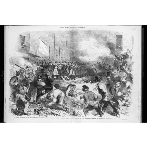 The Sixth Regiment Of The Massachusetts Volunteers Firing Into The People In Pratt Street, While...