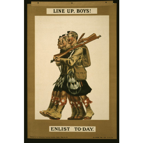 Line Up, Boys! Enlist To-Day, 1915