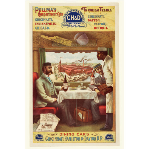 Pullman Compartment Cars Through Trains -- Interior Of Dining Cars On The Cincinnati, Hamilton ...