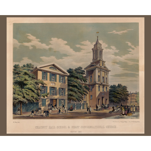 Chauncy Hall School & First Congregational Church. Boston 1857