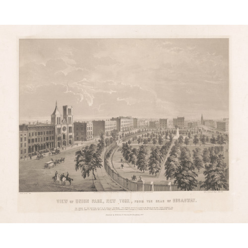 View Of Union Park, New York, From The Head Of Broadway, 1849