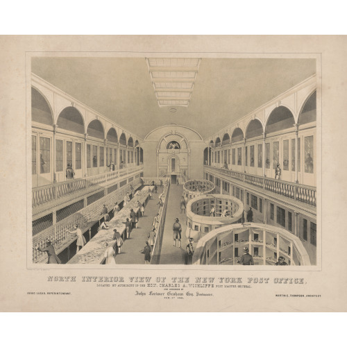 North Interior View Of The New York Post Office, Located By Authority Of The Hon. Charles A...