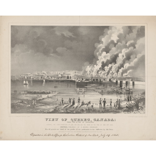 View Of Quebec, Canada; From The River St. Charles; Shewing The Conflagration Of June 28th...